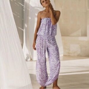 Khush Seychelles Purple Strapless Jumpsuit